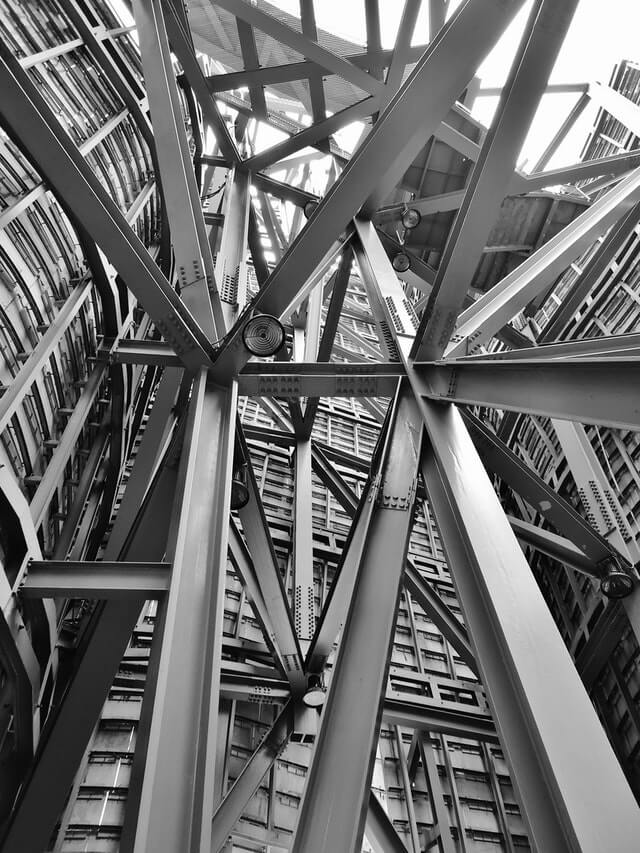 Structural steel of a modern building